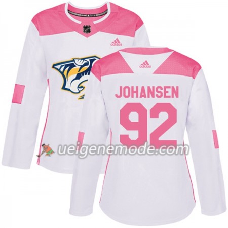 Dame Eishockey Nashville Predators Trikot Ryan Johansen 92 Adidas 2017-2018 Weiß Pink Fashion Authentic